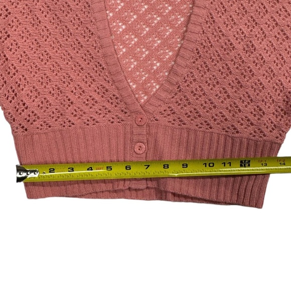 Next Era Couture size medium light pink colored cardigan styled top with buttons - Picture 5 of 7